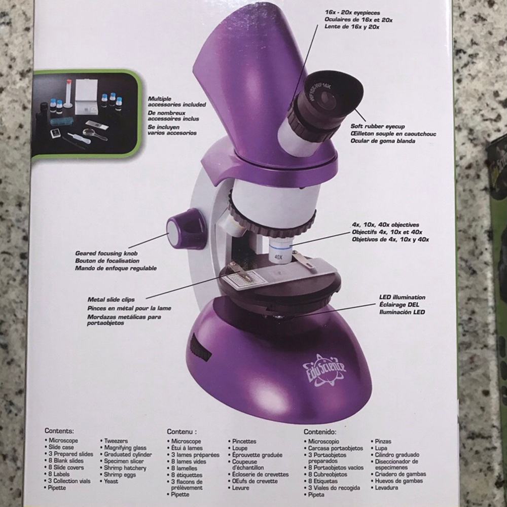 Student Microscope 3 Pc SET Edu Science Incl Smart Device Adapter & Activity Kit - Picture 5 of 8